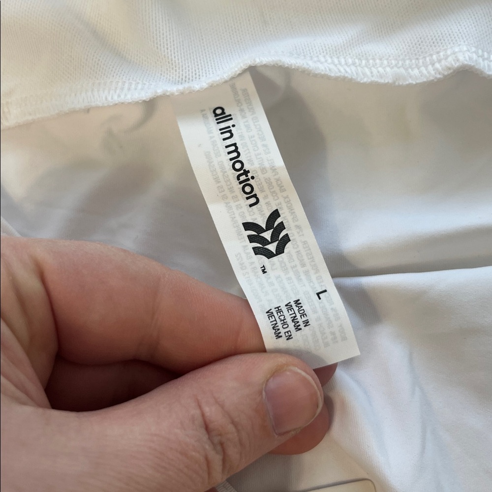 All in Motion Large White Racerback Regular Fit Standard Length Sprint Tank Top - Picture 5 of 6